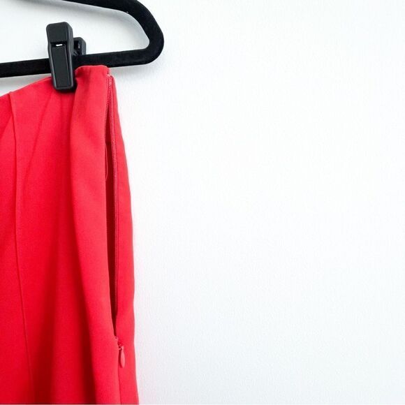 Warehouse High Waist Wide Leg Trousers Red Women's US 4 Polyester - Picture 5 of 13